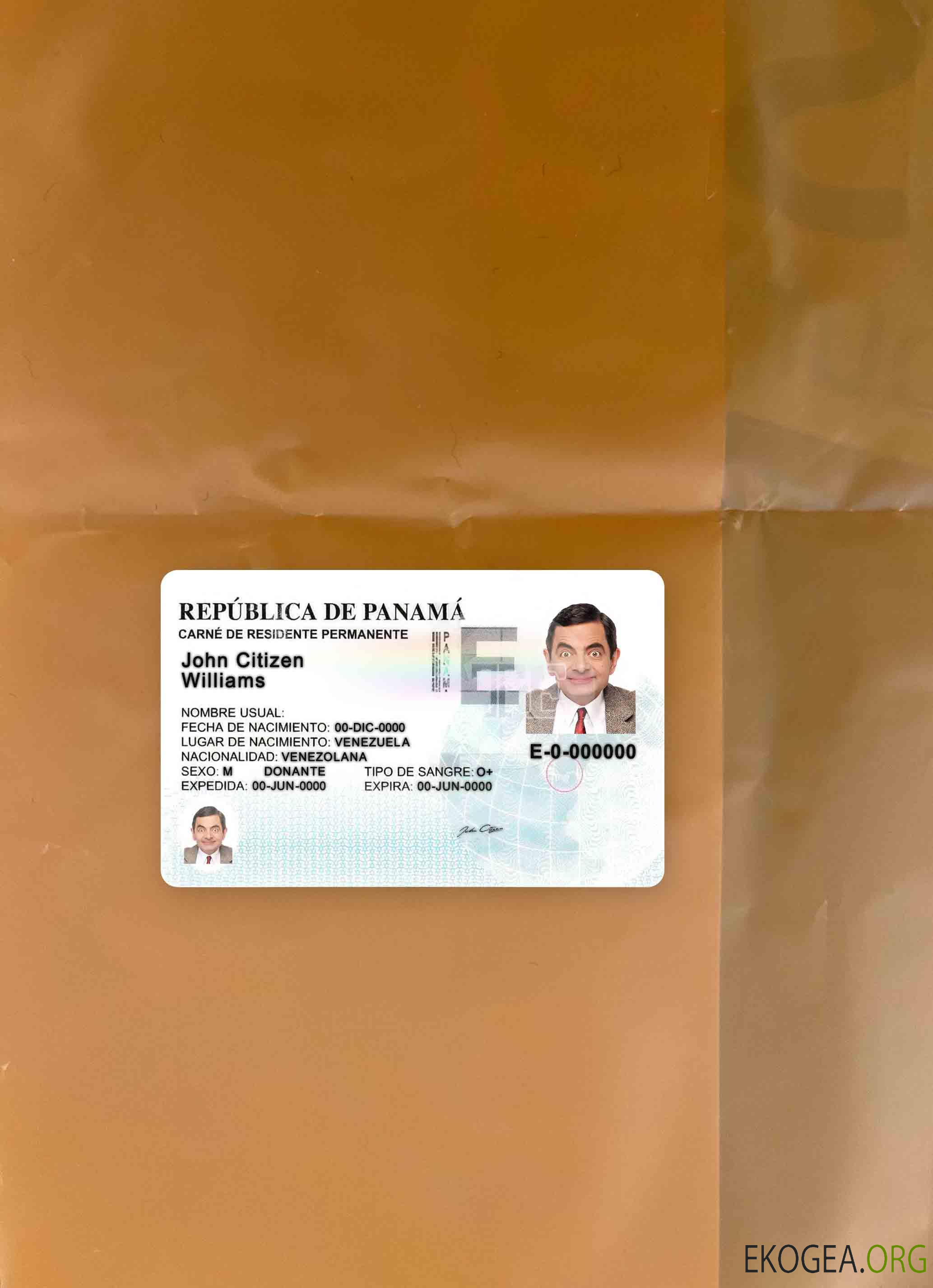 Photolook du permis de séjour au Panama AVANT